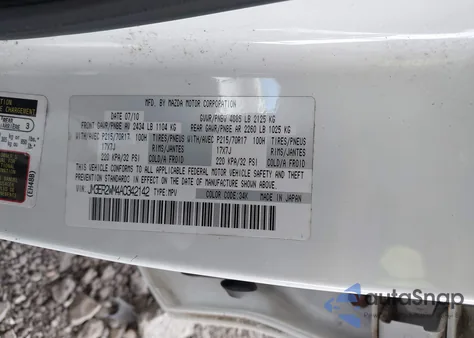 2010 Mazda Cx-7 I Sport из США, поврежденный, VIN JM3ER2WM4A0342142